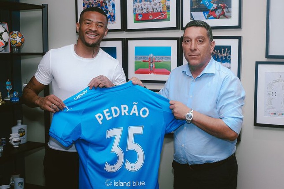 Pedrão é anunciado pelo Pafos, do Chipre — Foto: Divulgação/ Pafos