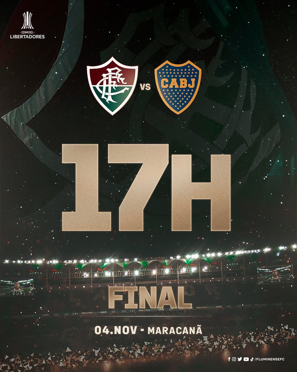Final da Libertadores: que horas e onde assistir Boca Juniors x Fluminense  ao vivo