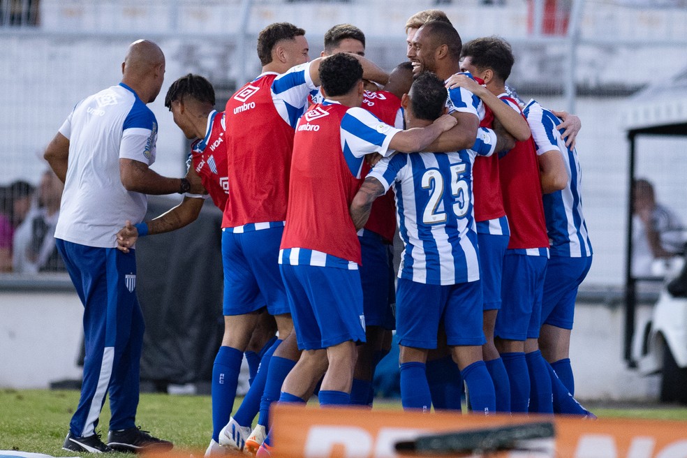 Comemoração do Avaí diante da Ponte Preta — Foto: Fabio Moreira Pinto/AGIF