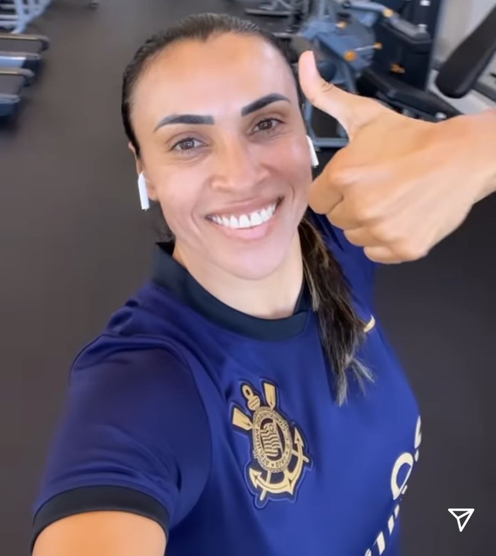 Marta publica foto com a camisa do Corinthians na véspera de Natal de 2021 — Foto: Reprodução