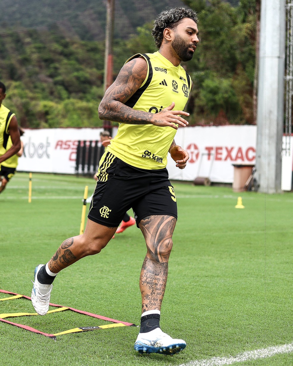 Gabigol em treino do Flamengo