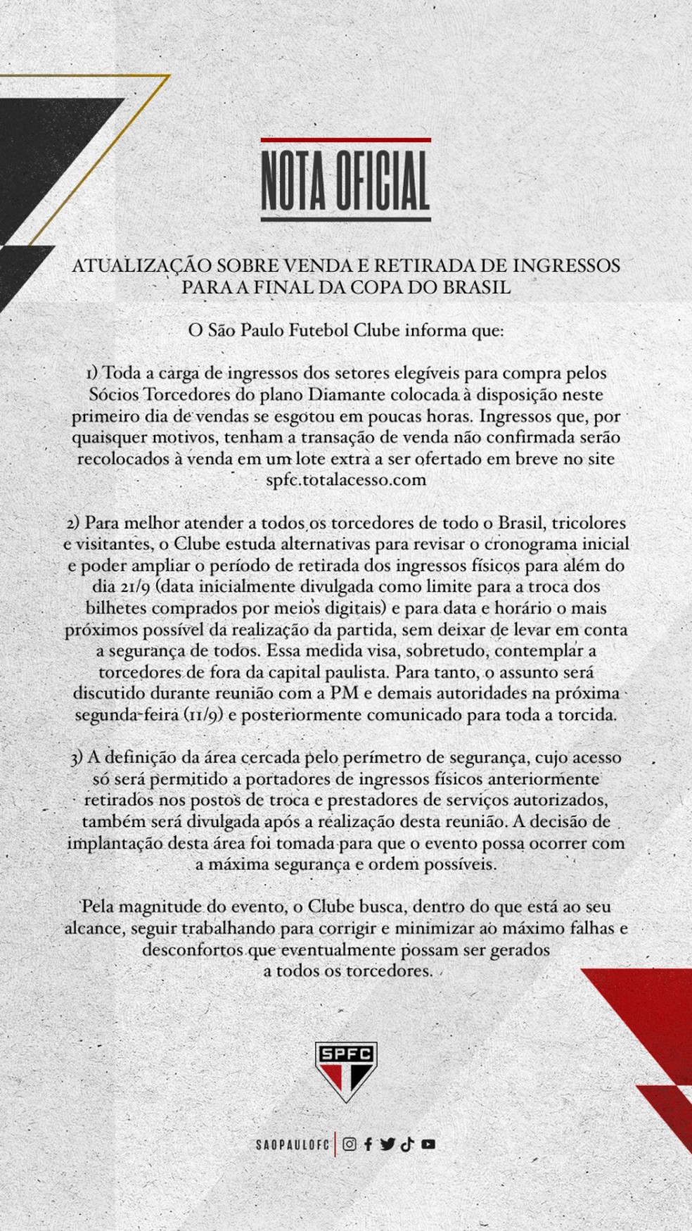 LIVE DE PRÉ JOGO SÃO PAULO X FLAMENGO: AGORA É FINAL VALE TAÇA! 