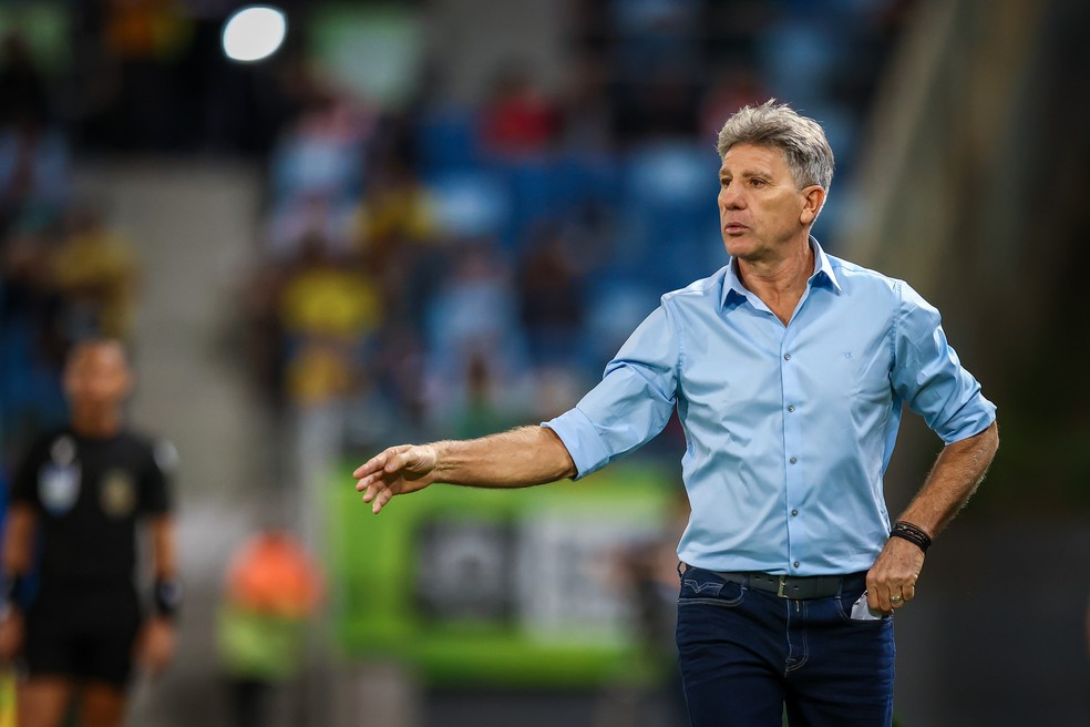 Renato na vitória do Grêmio sobre o Cuiabá, pelo Brasileirão — Foto: Lucas Uebel/Grêmio FBPA