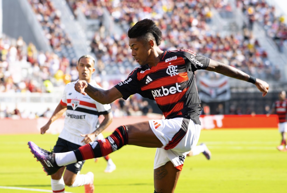 Bruno Henrique em ação em Flamengo x São Paulo — Foto: Pablo Borges/PP12SPORTS