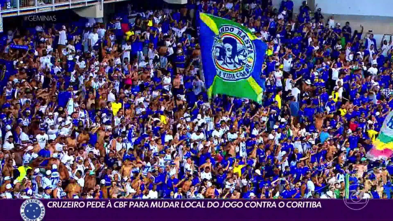 Cruzeiro pede à CBF que altere o local da partida contra o Coritiba