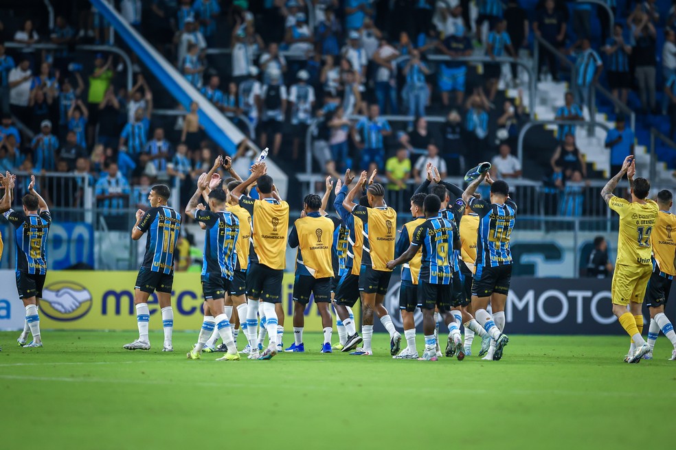 Time do Grêmio em partida na Arena