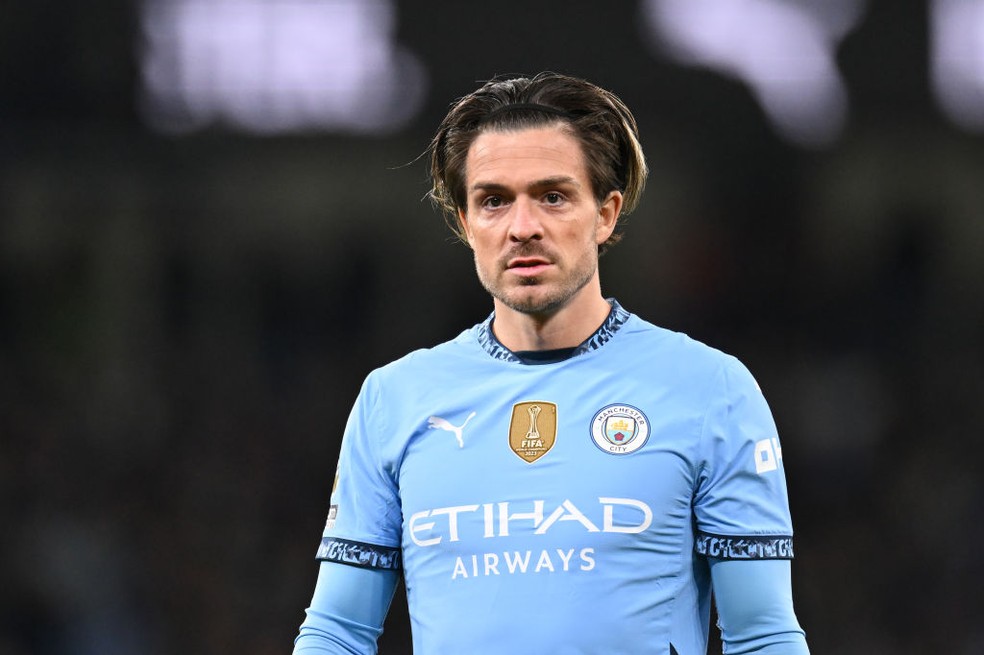 Jack Grealish em ação com a camisa do Manchester City — Foto: Getty Images