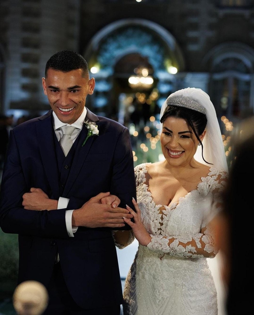 Goleiro Santos se casou em Curitiba — Foto: Divulgação