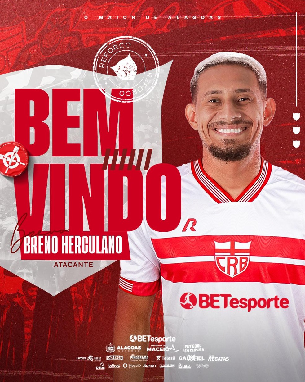 Breno Herculano, atacante do CRB — Foto: Divulgação/CRB