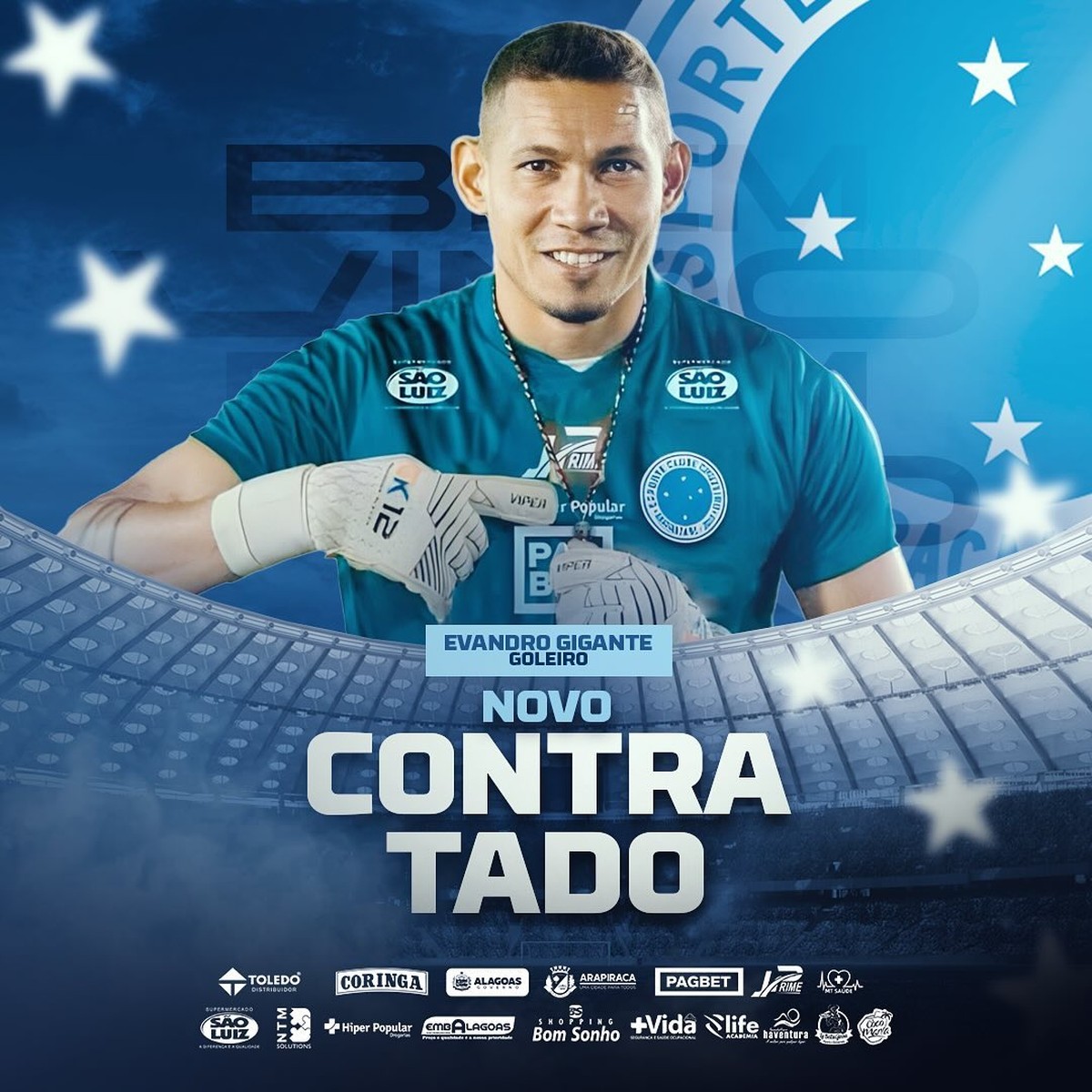 CruzeiroAL acerta com goleiro e chega a 11 nomes no elenco para 2024