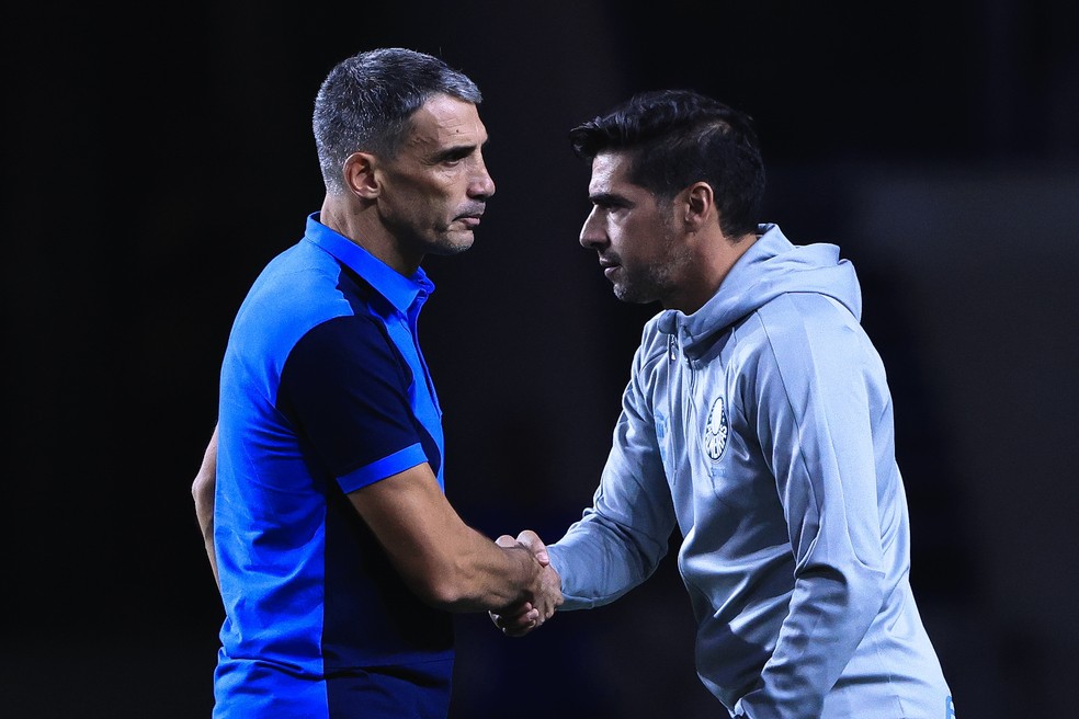 Vojvoda e Abel Ferreira — Foto: Agif