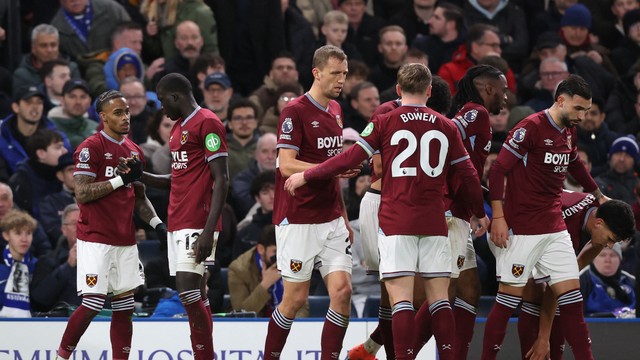 West Ham abre 2 a 0 contra o Chelsea no primeiro tempo da 24ª rodada