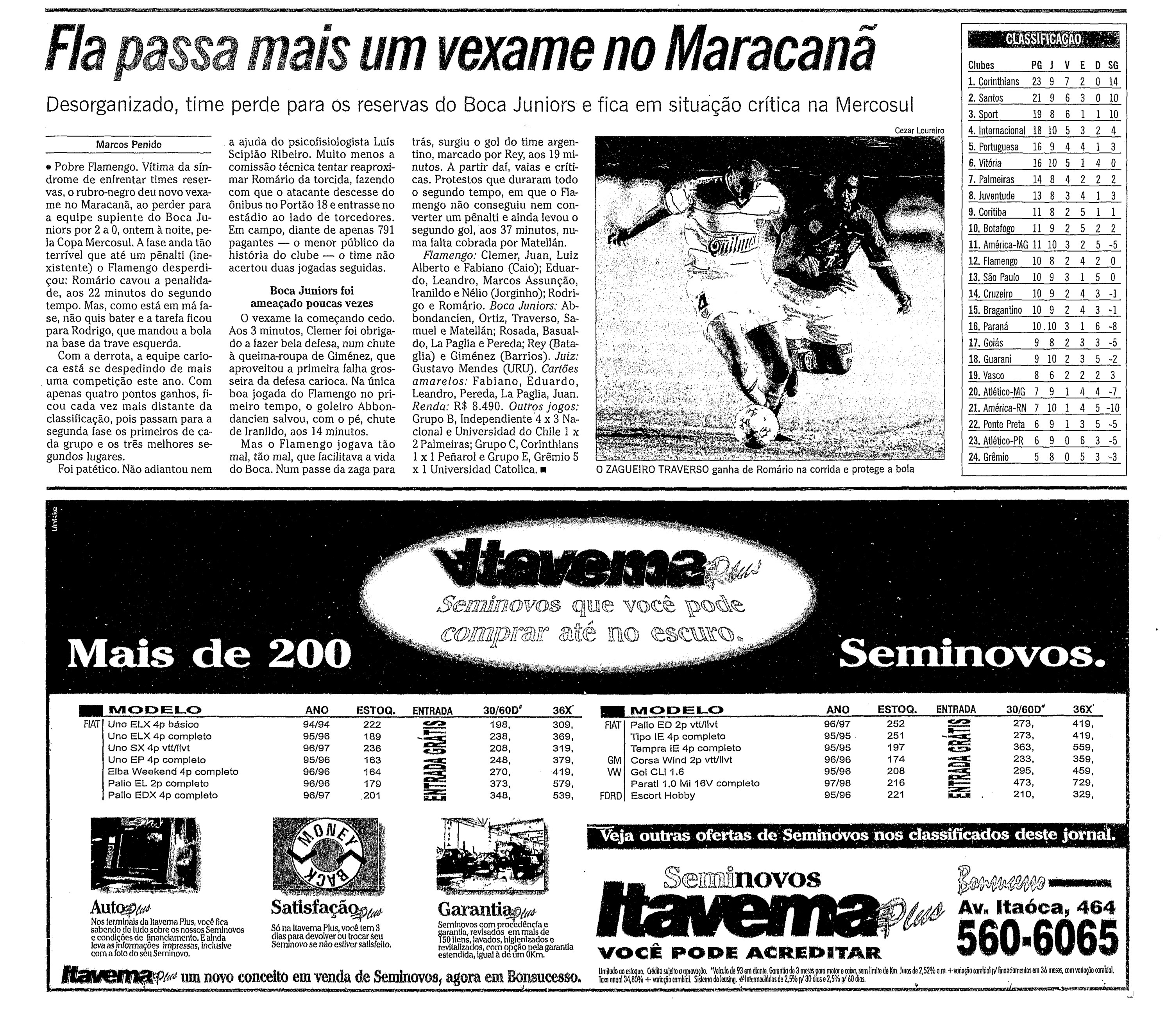 Boca tem histórico ruim no Maracanã e vitória solitária; derrota mais elástica foi diante do Vasco
