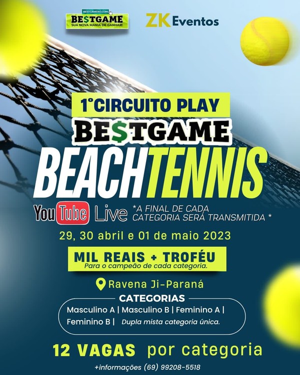 Informações do Torneio Torneio Interno de tênis Cajubá 2023 - LetzPlay