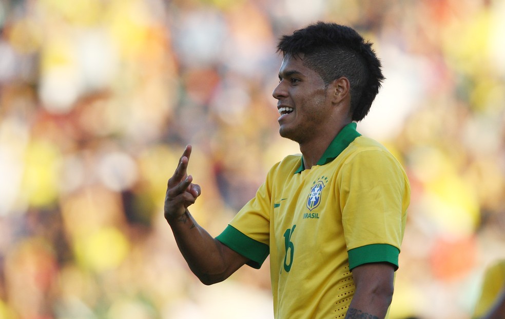 Leandro aproveitou chance e marcou em estreia com a seleção brasileira — Foto: Mowa Press