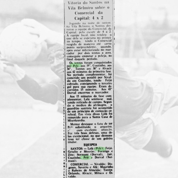 Pelé, Pelé goleiro — Foto: Reprodução/Correio da Manhã