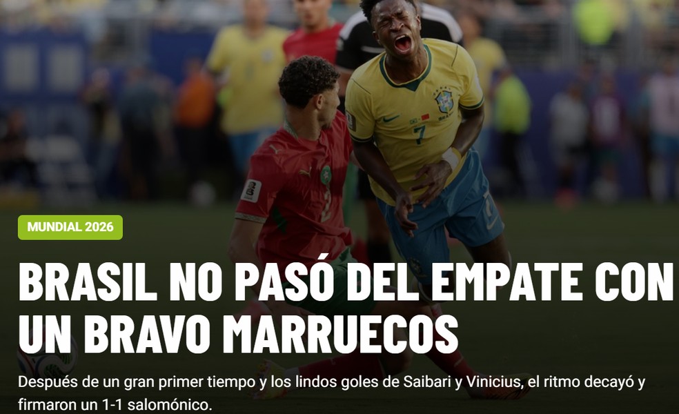 Jornais estrangeiros repercutem empate do Brasil (Ol&eacute;) &mdash; Foto: Reprodu&ccedil;&atilde;o/Ol&eacute;