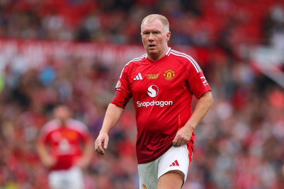 Paul Scholes é ídolo do Manchester United e atualmente trabalha como comentarista na Inglaterra — Foto: Getty Images