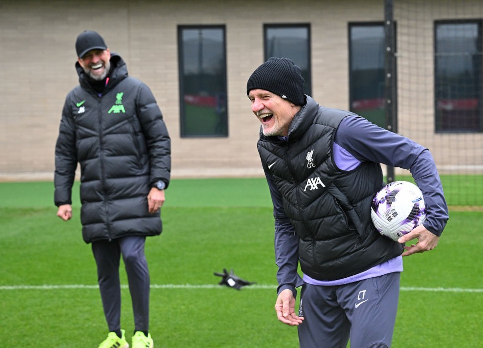 Desde 2021, Taffarel trabalha como preparador de goleiros do Liverpool, além da seleção brasileira — Foto: Getty IMages