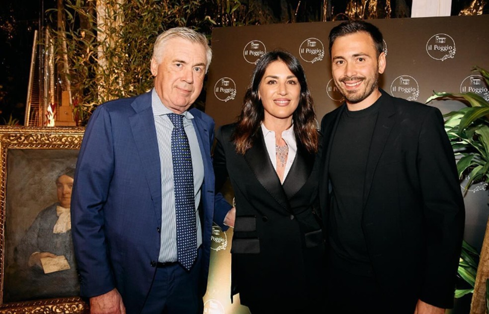 Ancelotti com os filhos Katia e Davide — Foto: Reprodução
