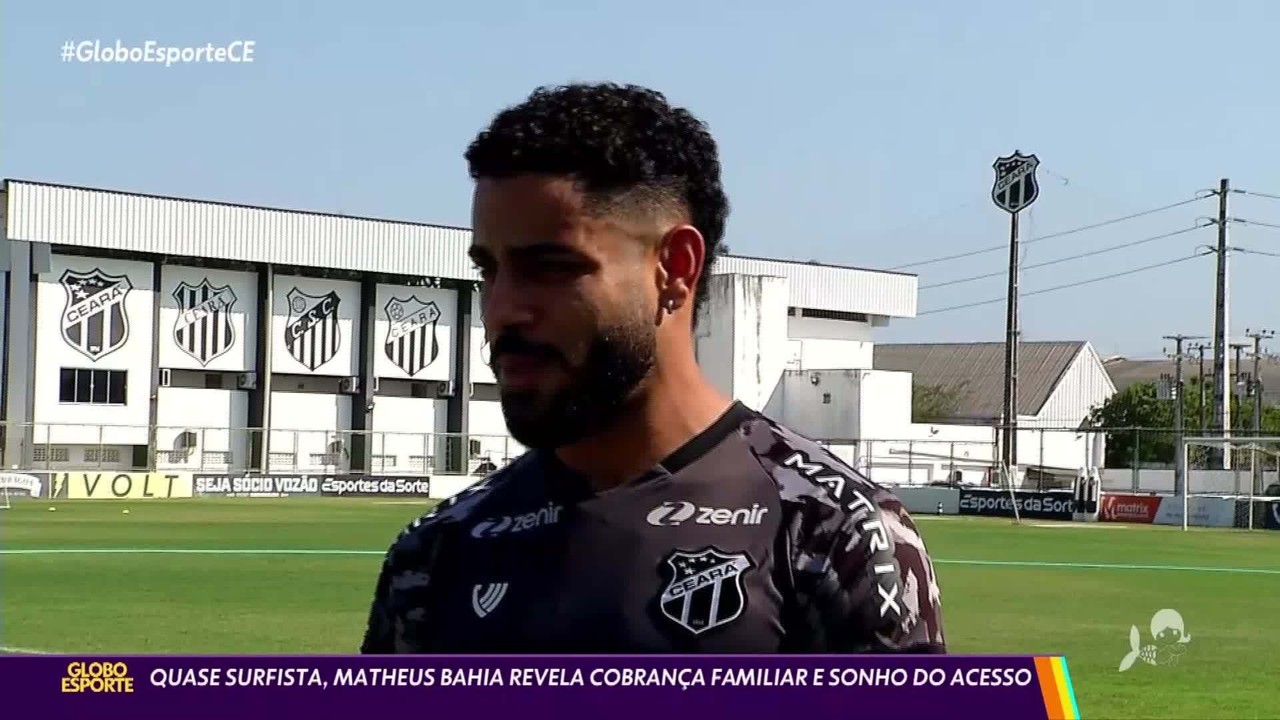 Matheus Bahia, lateral-esquerdo do Ceará, conversa com o Globo Esporte