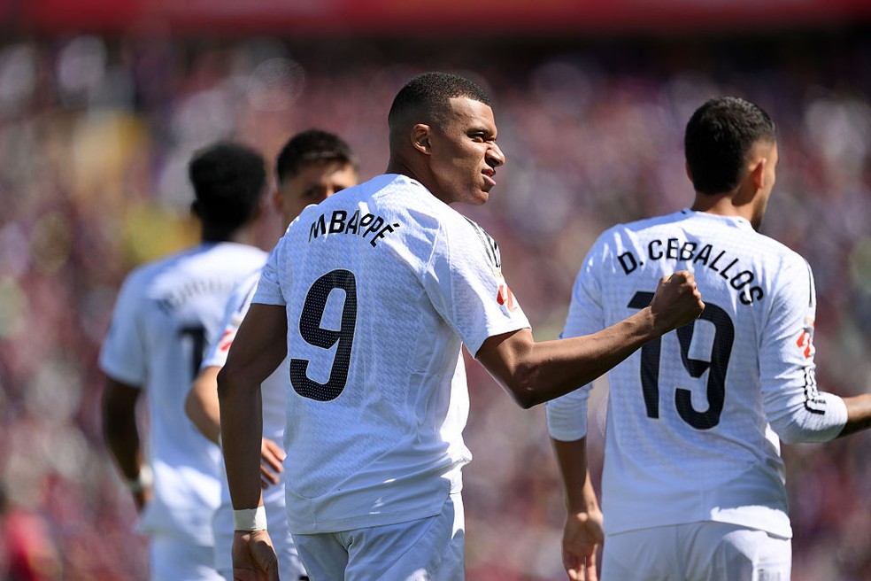 Mbappé é o artilheiro do Campeonato Espanhol — Foto: Getty Images