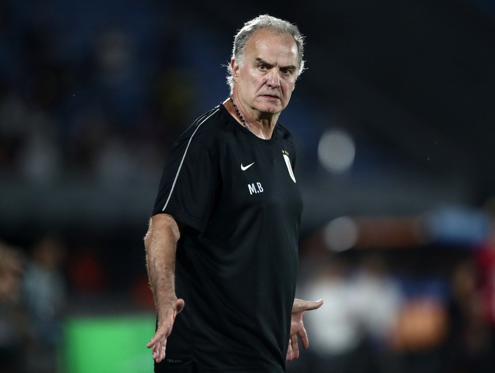 Marcelo Bielsa, técnico do Uruguai — Foto: REUTERS/Mariana Greif