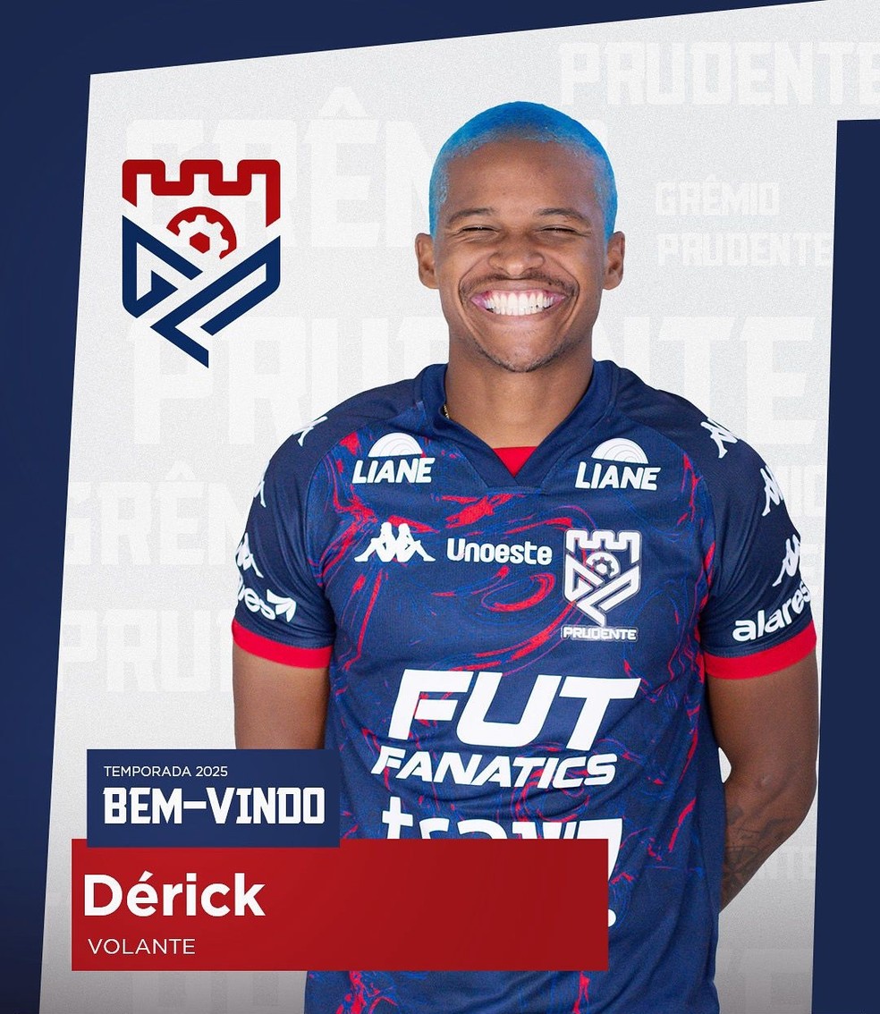 Dérick, volante contratado pelo Grêmio Prudente — Foto: Grêmio Prudente / Divulgação