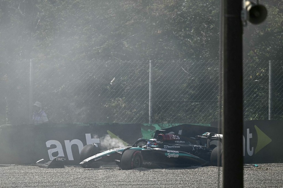 Andrea Kimi Antonelli bateu no primeiro treino livre do GP da Itália da F1 em 2024 — Foto: GABRIEL BOUYS / AFP