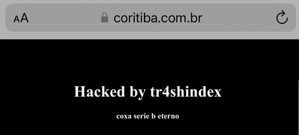 Hacker invade site do Coritiba e anuncia Neymar — Foto: Divulgação