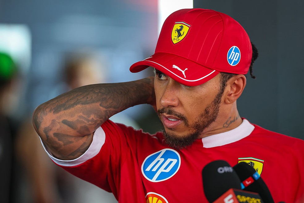Lewis Hamilton foi o sexto colocado no GP da Espanha de F1 em 2025 — Foto: Kym Illman/Getty Images