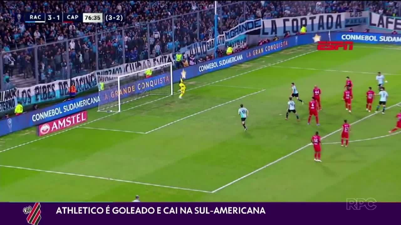 Athletico é goleado pelo Racing e cai na Sul-Americana