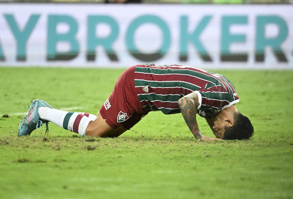 Germán Cano lamenta em Flamengo x Fluminense pela Copa do Brasil — Foto: André Durão/ge