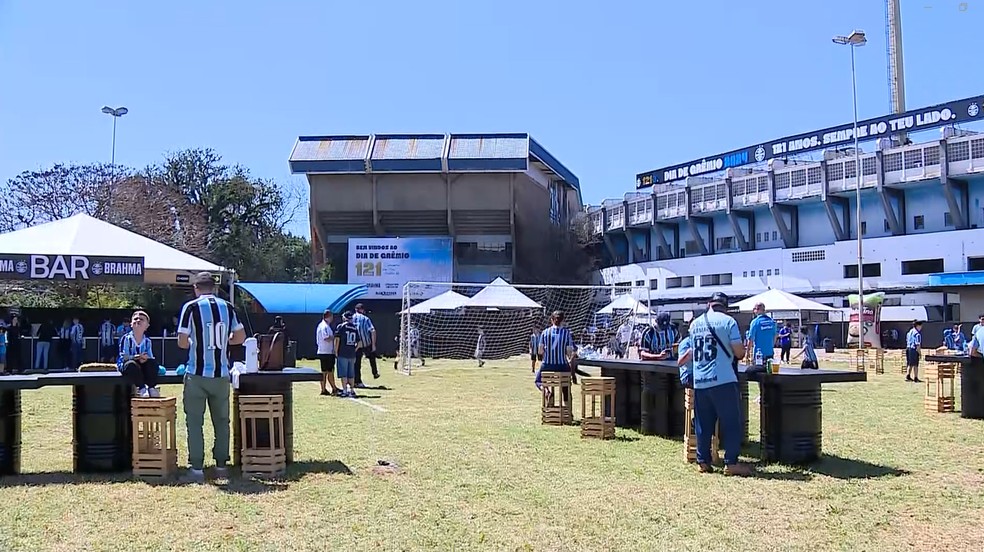 Olímpico reabre para receber festa de 121 anos do Grêmio — Foto: Aryel Martins/RBS TV