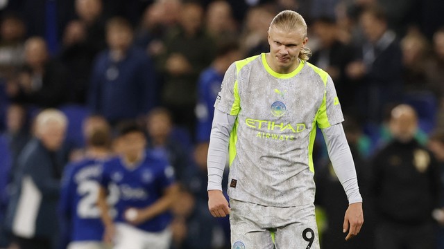 Haaland lamenta tropeço do Manchester City contra o Everton