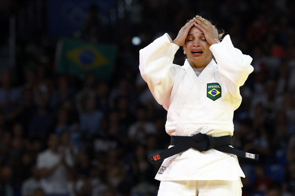 Larissa Pimenta conquista o bronze no judô das Olimpíadas — Foto: Reuters