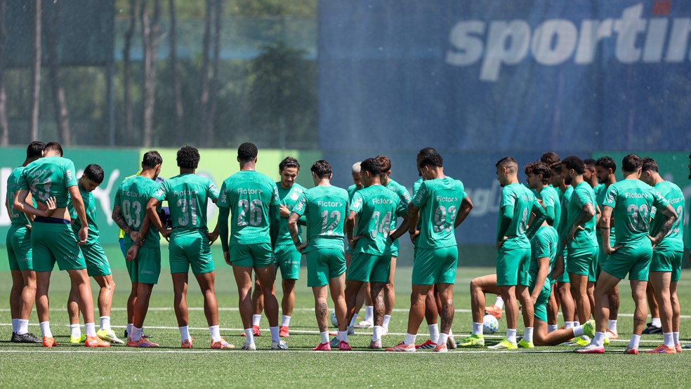 Elenco do Palmeiras em treino na Academia de Futebol � Foto: Fabio Menotti / Palmeiras