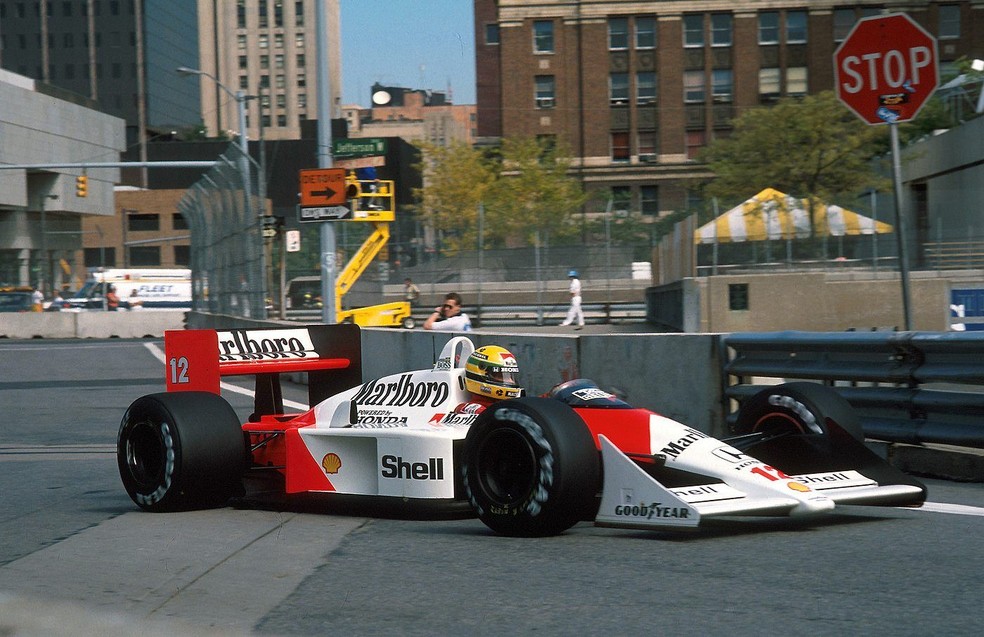 Em 1988, Senna venceu em Detroit pelo terceiro ano seguido — Foto: Reprodução/rede social