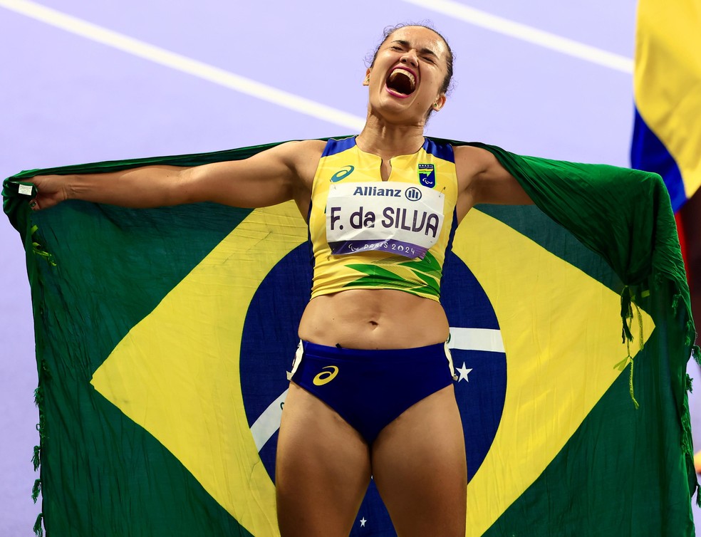 Fernanda Yara é ouro nos 400m T47 nas Paralimpíadas de Paris 2024 — Foto: Marcello Zambrana /CPB