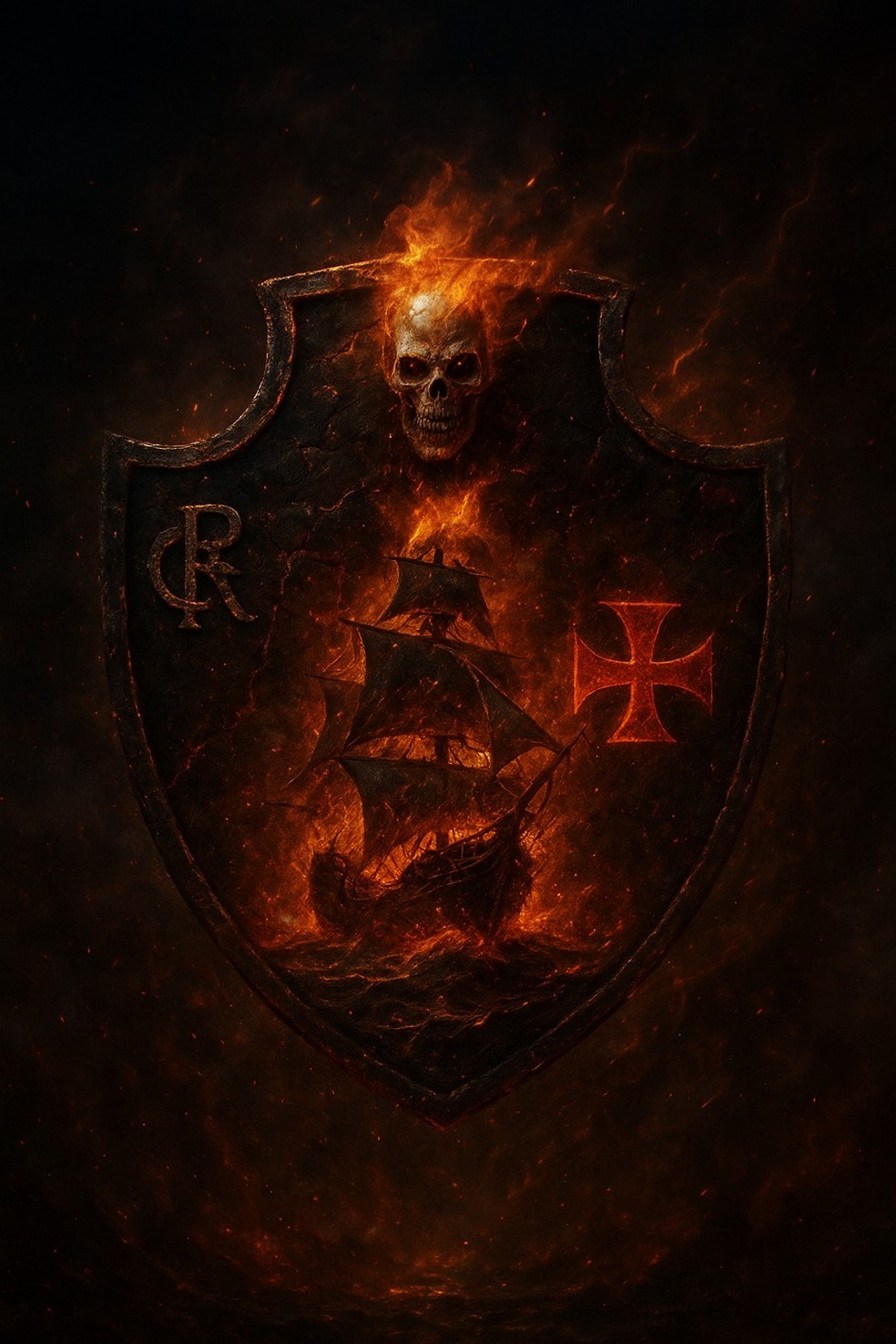 Escudo do Vasco no estilo Halloween com IA