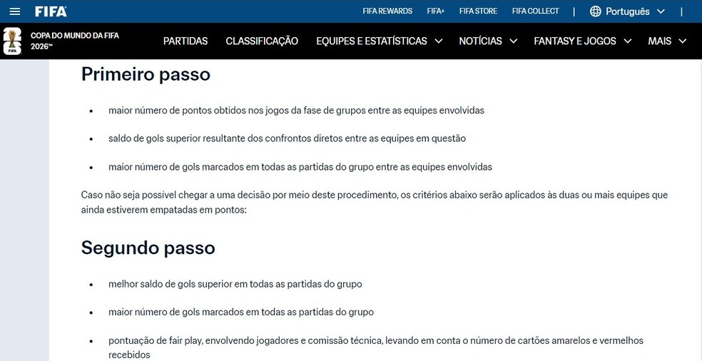Regulamento da Fifa para a Copa de 2026 — Mudança na regra