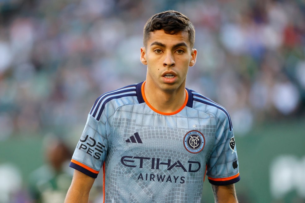 Gabriel Pereira chegou ao New York City em 2022 — Foto: Soobum Im/Getty Images