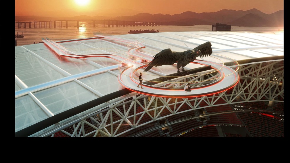 Imagens do projeto do estádio do Flamengo — Foto: Reprodução