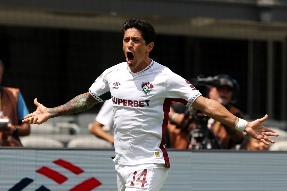 Cano comemora o gol do Fluminense contra a Inter de Mil�o � Foto: Grant Halverson - FIFA/FIFA via Getty Images