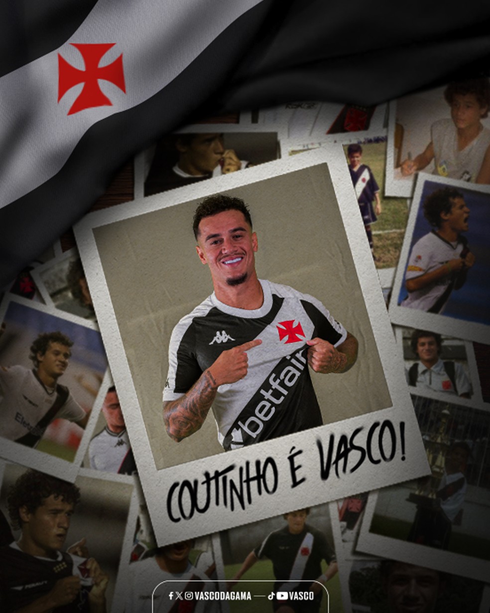 Vasco anuncia contratação de Philippe Coutinho — Foto: Divulgação
