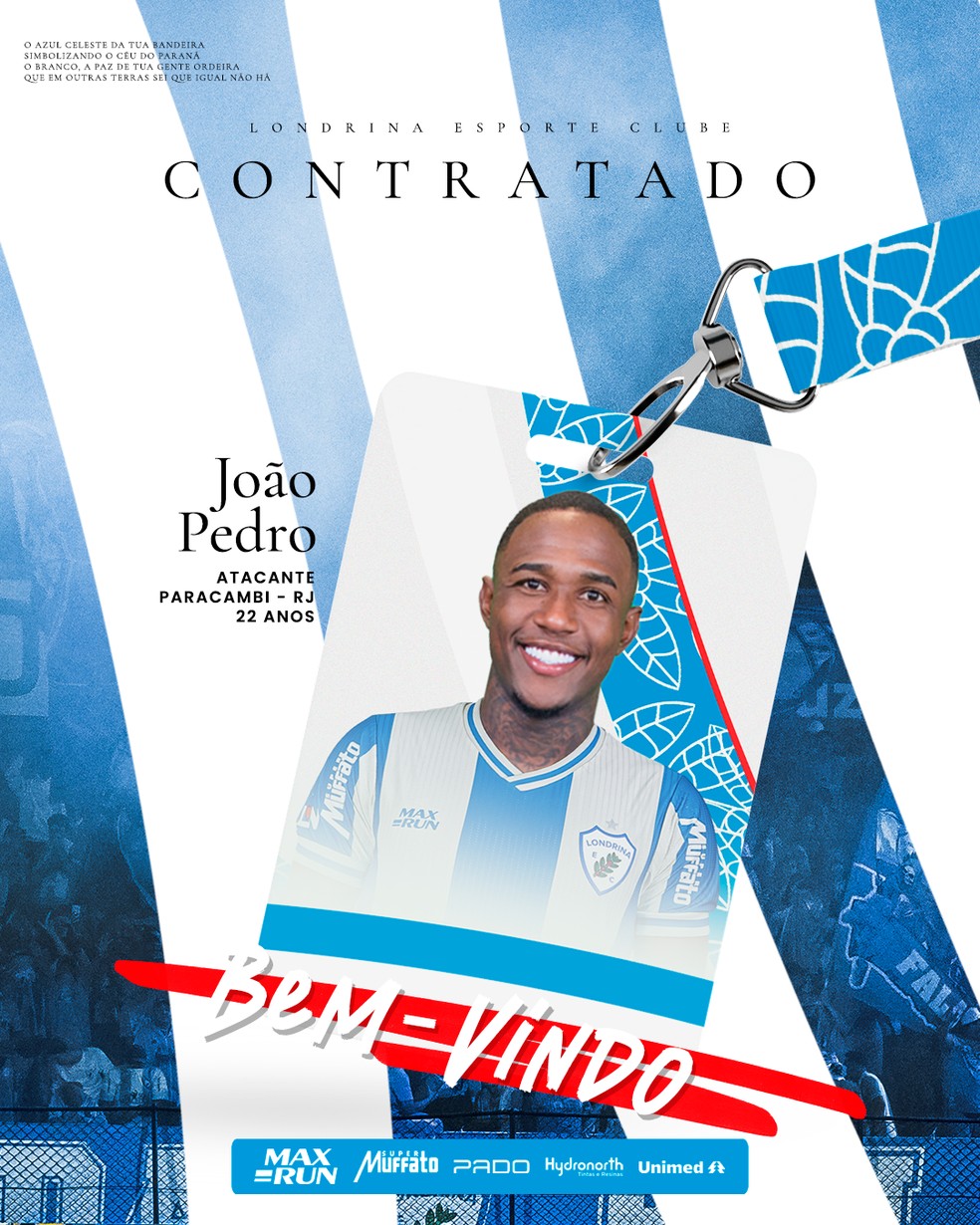 Atacante João Pedro, do Londrina — Foto: Divulgação/Londrina