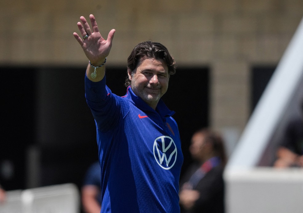 Mauricio Pochettino em treino com seleção dos EUA — Pochettino EUA