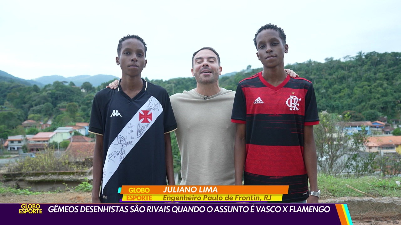 Gêmeos desenhistas são rivais quando o assunto é Vasco x Flamengo