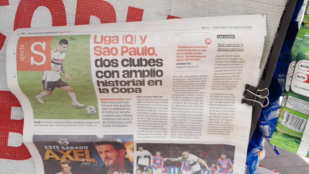 James Rodríguez é a grande atração do São Paulo no Equador — Foto: Eduardo Rodrigues