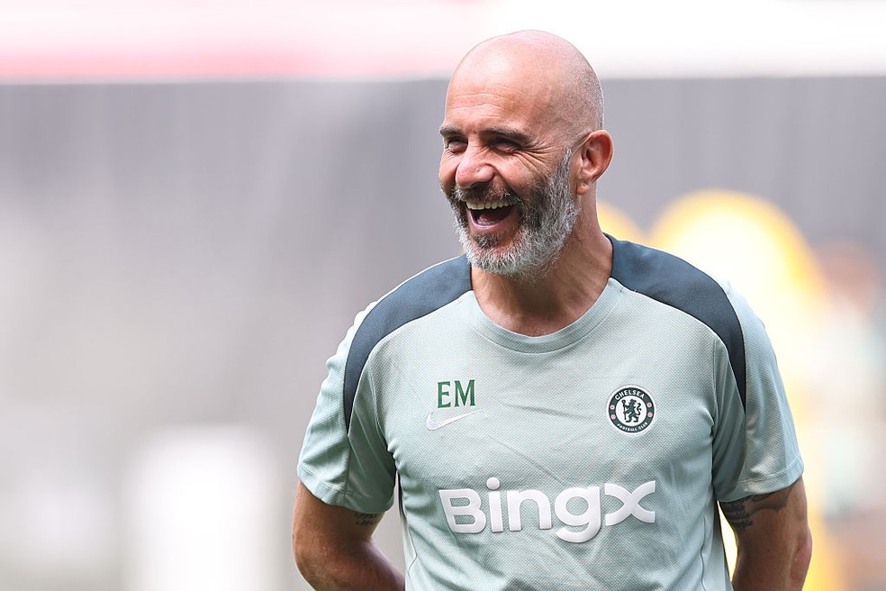 Enzo Maresca, técnico do Chelsea, às vésperas da final da Copa do Mundo de Clubes — Foto: Getty Images